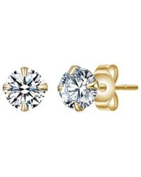 Rachel Glauber - 14K Plated Cz Stud Earrings - Lyst