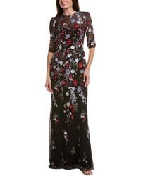 Teri Jon - Printed Maxi Dress - Lyst