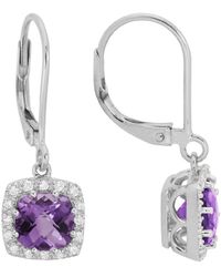 Diamond Select Cuts - 14k Diamond .16 Ct. & 2.2 Ct. Amethyst Earrings - Lyst