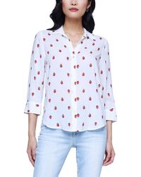 L'Agence - Camille 3/4-sleeve Blouse - Lyst