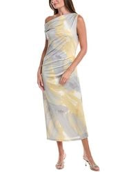 Kenneth Cole - Off Shoulder Ruched Waist Midi Dress - Lyst