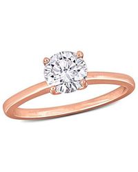 Rina Limor - 14K Rose 0.92 Ct. Tw. Diamond Solitaire Ring - Lyst