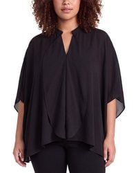 Anne Klein - Plus Flutter Y-Neck Blouse - Lyst