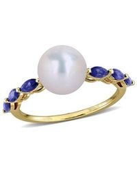 Rina Limor - 10K 0.78 Ct. Tw. Lab-Grown Sapphire & 8-8.5Mm Pearl Fashion Ring - Lyst