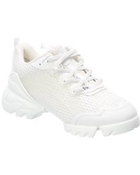 Dior D-connect Leather & Mesh Trainer - White
