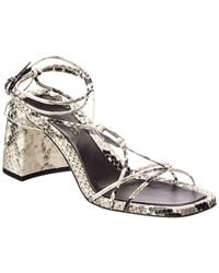 Jimmy Choo - Onyxia 70 Snake-Embossed Leather Sandal - Lyst