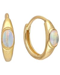 TIRAMISU - 14K Plated 0.60 Ct. Tw. Ethiopian Opal Huggie Earrings - Lyst