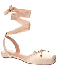 Christian Louboutin - Cassia Lace Up Satin Ballerina Flat - Lyst