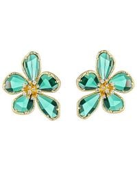 Eye Candy LA - Luxe Collection 18k Plated Cz Georgia Flower Earrings - Lyst