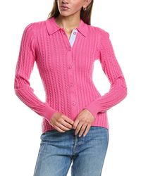Rowing Blazers - Cable Knit Collared Wool-Blend Cardigan - Lyst