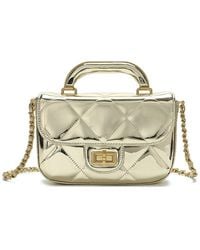 Tiffany & Fred Paris - Metallic Quilted Leather Top Handle Crossbody - Lyst