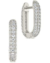 Sterling Forever - Rhodium Plated Mara Hoops - Lyst