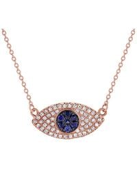 Sabrina Designs - 14k Rose Gold 0.21 Ct. Tw. Diamond & Sapphire Evil Eye Necklace - Lyst