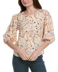 Philosophy - Floral Printed Linen-Blend Top - Lyst