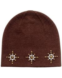 Nicole Miller - Rustic Stud Beanie - Lyst