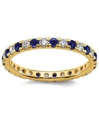 Lab Grown Gemstones - 14K 1.15 Ct. Tw. Lab-Grown Diamond & Lab-Grown Sapphire Eternity Ring - Lyst
