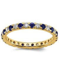 Lab Grown Gemstones - 14K 1.15 Ct. Tw. Lab-Grown Diamond & Lab-Grown Sapphire Eternity Ring - Lyst