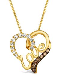 Le Vian - Le Vian Chocolate And Honey 14K 0.31 Ct. Tw. Diamond Heart Pendant Necklace - Lyst