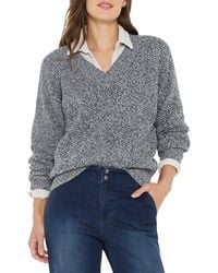 NIC+ZOE - Nic+Zoe Shaker Stitch Sweater - Lyst