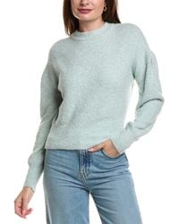 Lilla P - Pleated Sleeve Crewneck Wool-Blend Sweater - Lyst