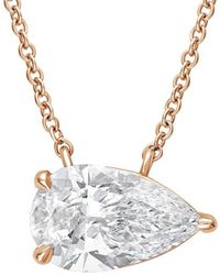 Diana M. Jewels - Diana M. 14K Rose 5.00 Ct. Tw. Lab-Grown Diamond Solitaire Pendant - Lyst