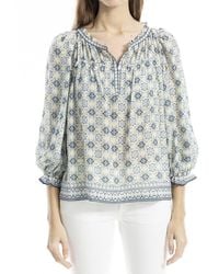 Max Studio - V-Neck Puff Sleeve Top - Lyst