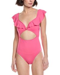 Kate Spade - Ruffle V-Wire One-Piece - Lyst