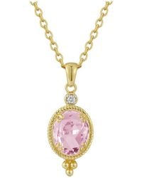 Reiss - 14k 2.49 Ct. Tw. Diamond & Rose Quartz Necklace - Lyst