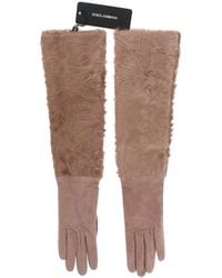 Dolce & Gabbana - Silk-Lined Suede Gloves - Lyst