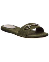 Gucci - Horsebit Gg Canvas Sandal - Lyst