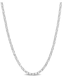 Italian Silver - Fancy Rectangular Rolo Chain Necklace - Lyst