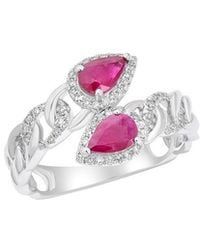 Diana M. Jewels - Fine Jewelry 14k 1.08 Ct. Tw. Diamond & Ruby Half-eternity Ring - Lyst