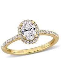Lab Grown Diamonds - Created Forever 14K 0.99 Ct. Tw. Lab-Grown Diamond Halo Ring - Lyst