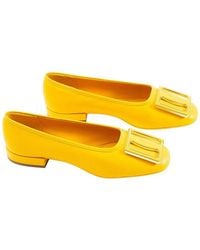 Ferragamo - Logo Leather Ballet Flat - Lyst