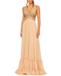 Mac Duggal - Lace-Up Rhinestone Gown - Lyst