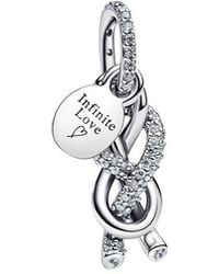 PANDORA - Moments Cz Pava Infinity Knot Dangle Charm - Lyst