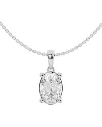 Lab Grown Diamonds - 14K 2.00 Ct. Tw. Lab Grown Diamond Solitaire Pendant Necklace - Lyst