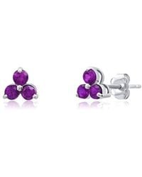 MaxColor - 14K 0.25 Ct. Tw. Amethyst Studs - Lyst