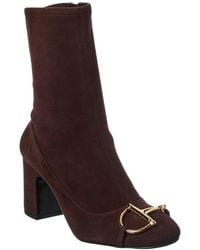 Gucci - Half Horsebit Suede Bootie - Lyst