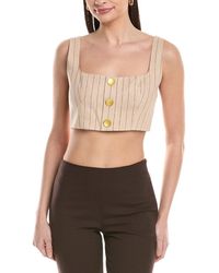 L'Agence - Maylin Linen-Blend Bralette Top - Lyst