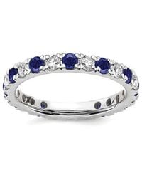 Lab Grown Gemstones - 14K 1.75 Ct. Tw. Lab-Grown Diamond & Lab-Grown Sapphire Eternity Ring - Lyst