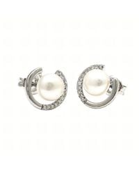 Diamond Select Cuts - 0.02 Ct. Tw. Diamond & 6-7Mm Pearl 14K Earrings - Lyst