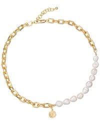 Eye Candy LA - Pearl Grace Double Chain Pendant Necklace - Lyst