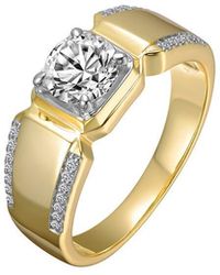 Genevive Jewelry - Rachel Glauber 14K Plated Cz Engagement Ring - Lyst