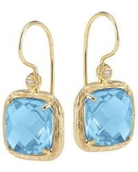 Reiss - 14k 9.24 Ct. Tw. Diamond & Blue Topaz Earrings - Lyst