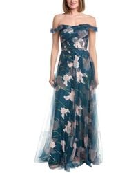 Rene Ruiz - Off-The-Shoulder Tulle Floral Gown - Lyst