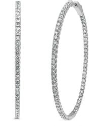 Sabrina Designs - 14k 4.09 Ct. Tw. Diamond Inside Out Flexible Hoops - Lyst