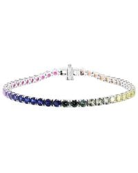Lab Grown Gemstones - 14K 7.00 Ct. Tw. Lab-Grown Gemstone Tennis Bracelet - Lyst