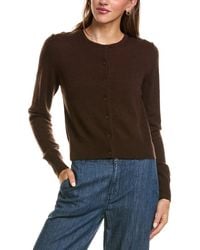 Forte - Basic Cropped Button 100% Cashmere Cardigan - Lyst