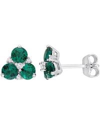 Rina Limor - 1.66 Ct. Tw. Lab-Grown Created Emerald, Created Sapphire Earrings - Lyst